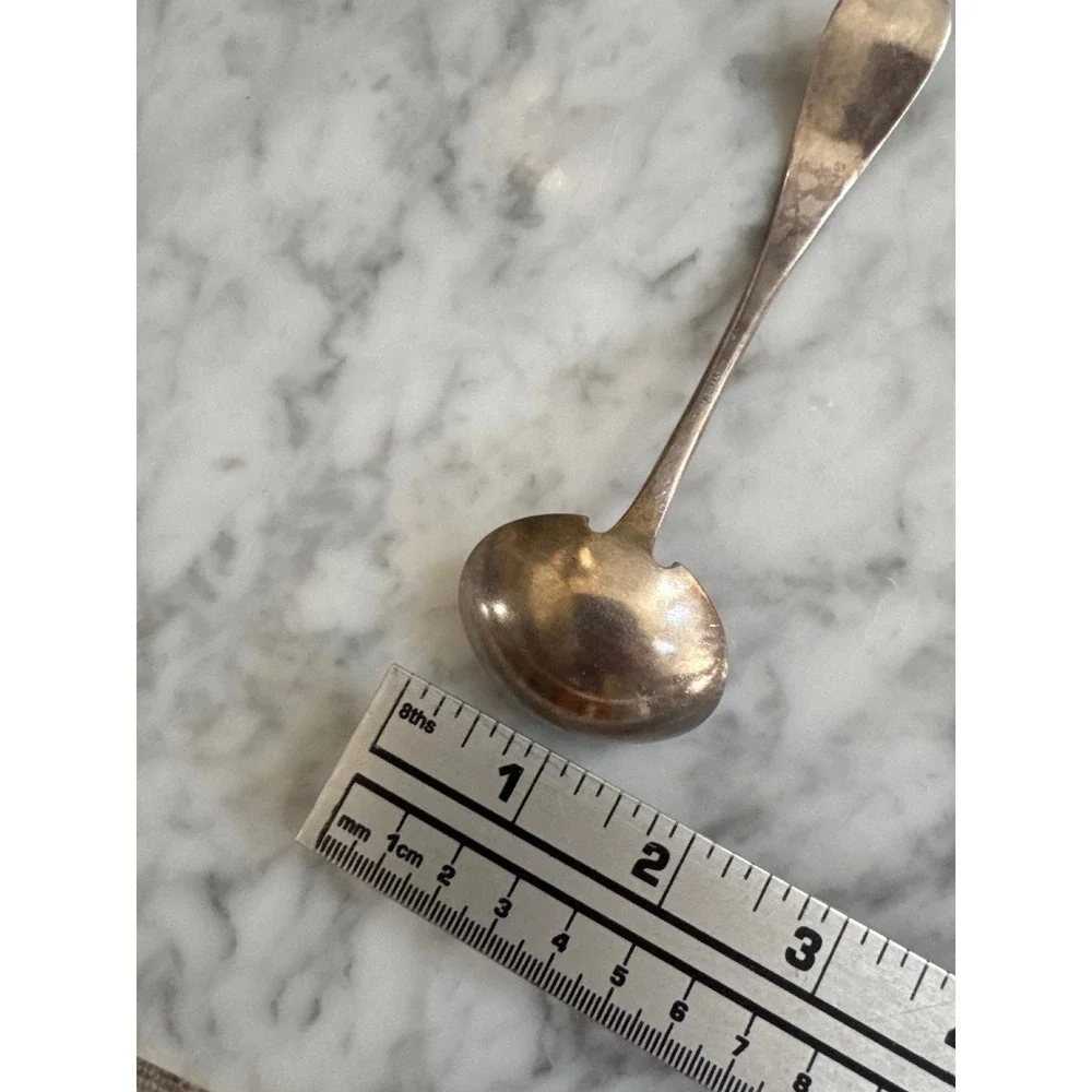 Antique AF Towle & Son Silverplate Cream Ladle Engraved Nellie XXS Pre-1902